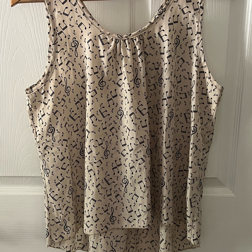 Music Note Satin Tank Body Central Brand Size Medium